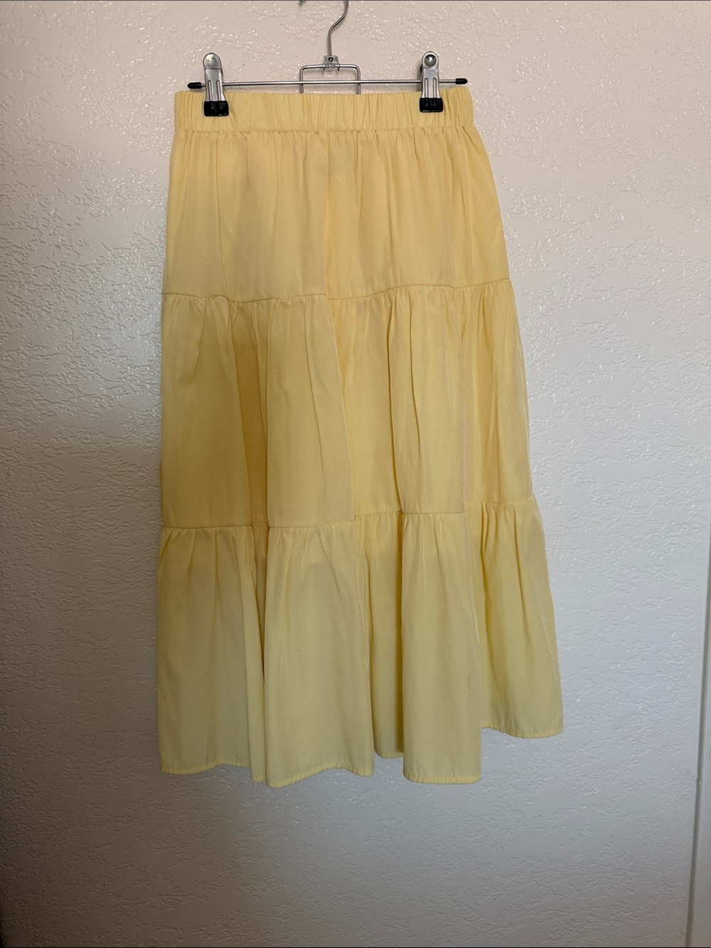 Yellow Tiered Midi Skirt - Women's
